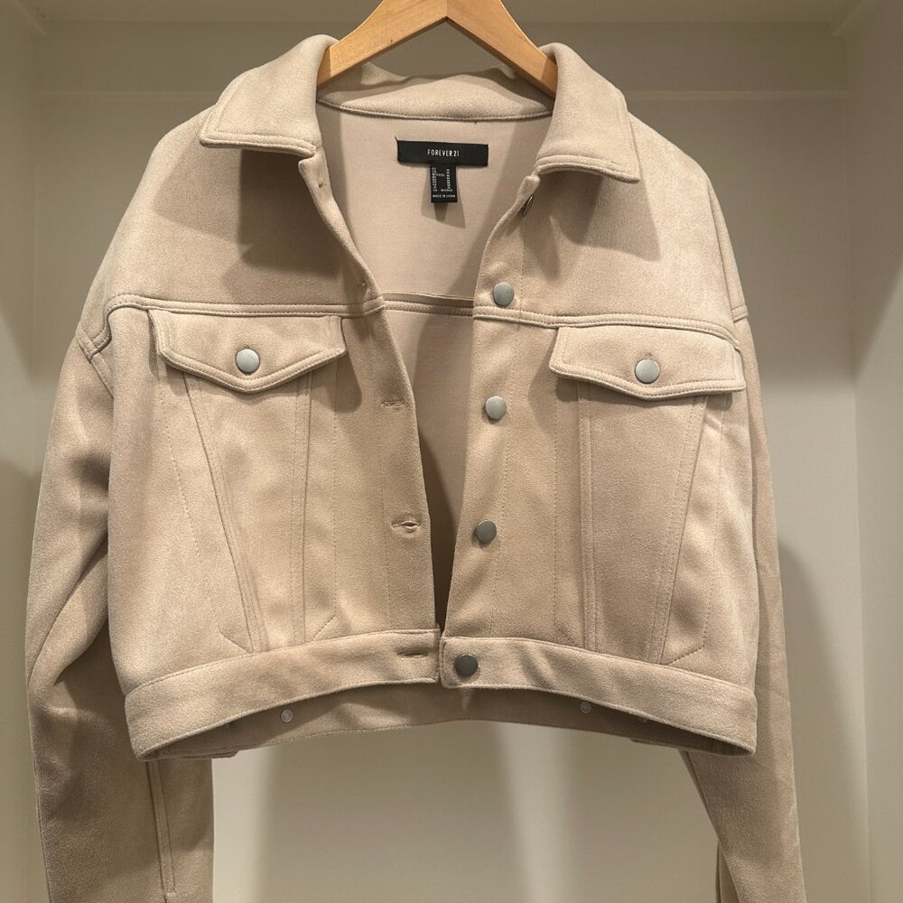 Women's faux suede twill pocket